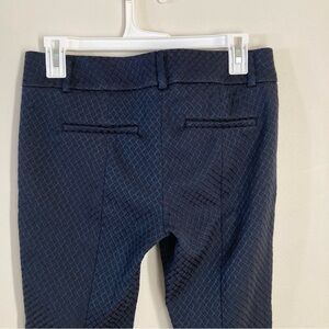 LOFT Marisa Skinny Petite Navy Blue Patterned Dress Pants 2P